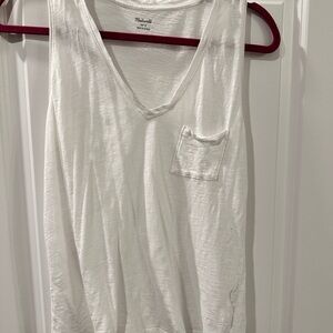 Madewell White Relaxed Sleeveless Tank Top